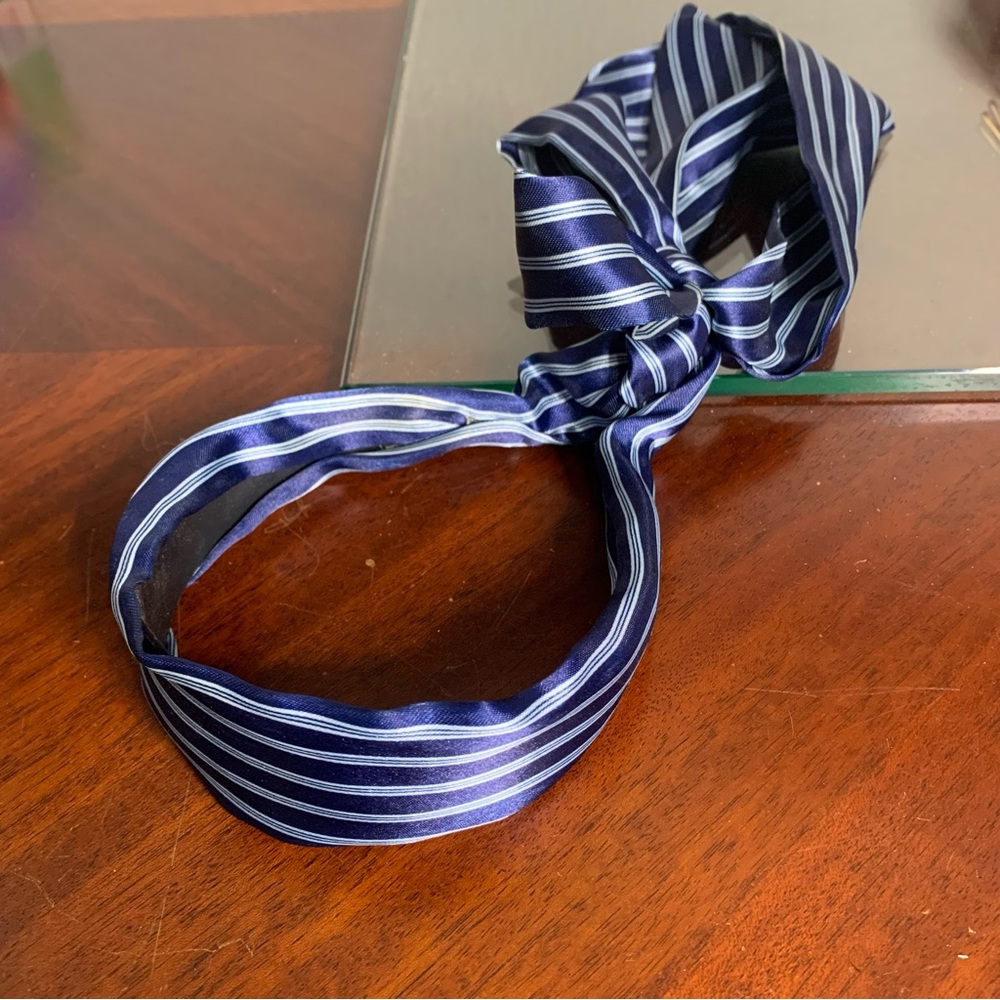 Striped Satin Tie Headband